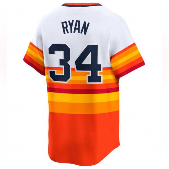 Majestic Authentic Houston Astros Nolan Ryan Retro Throwback Jersey Men’s Sz: M - Picture 6 of 8